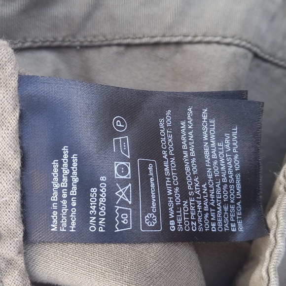 DIVIDED H&M  Khaki GREEN Utility Jacket With Hood Size 0 - Picture 6 of 6